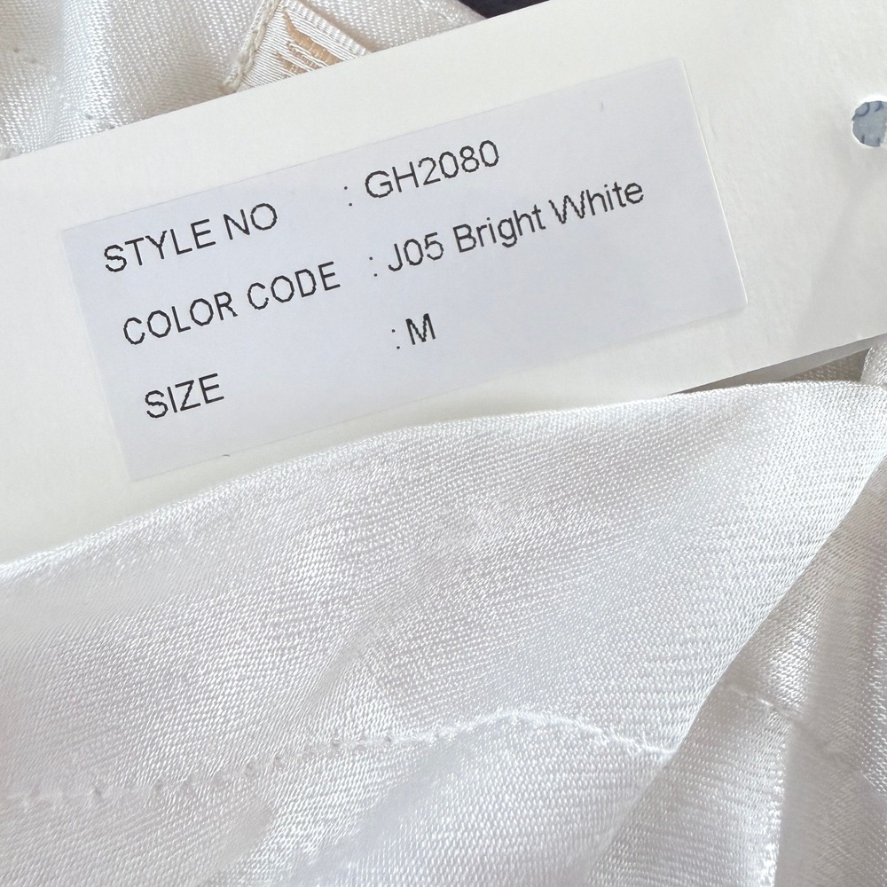 Gold Hawk Top Womens One Shoulder Long Sleeve Satin White Oversized Size M NEW - Picture 6 of 10